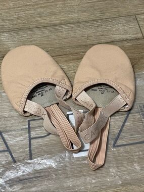Capezio Nude Blush Canvas Ballet Flats with Elastic Strap